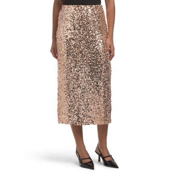 HAVER + BLAIR Champagne Milano Sequin Skirt - Picture 1 of 2